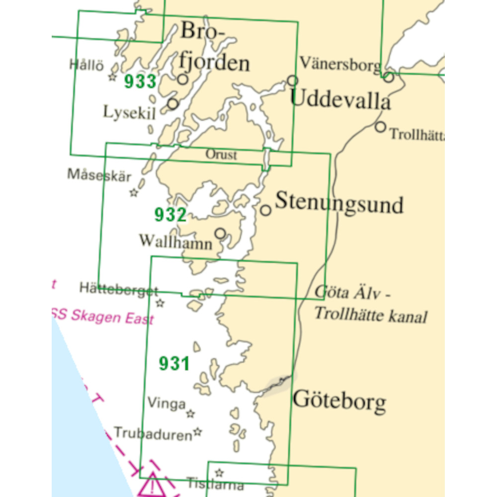Nautical chart No 931 Marstrand-Gothenburg-Tistlarna