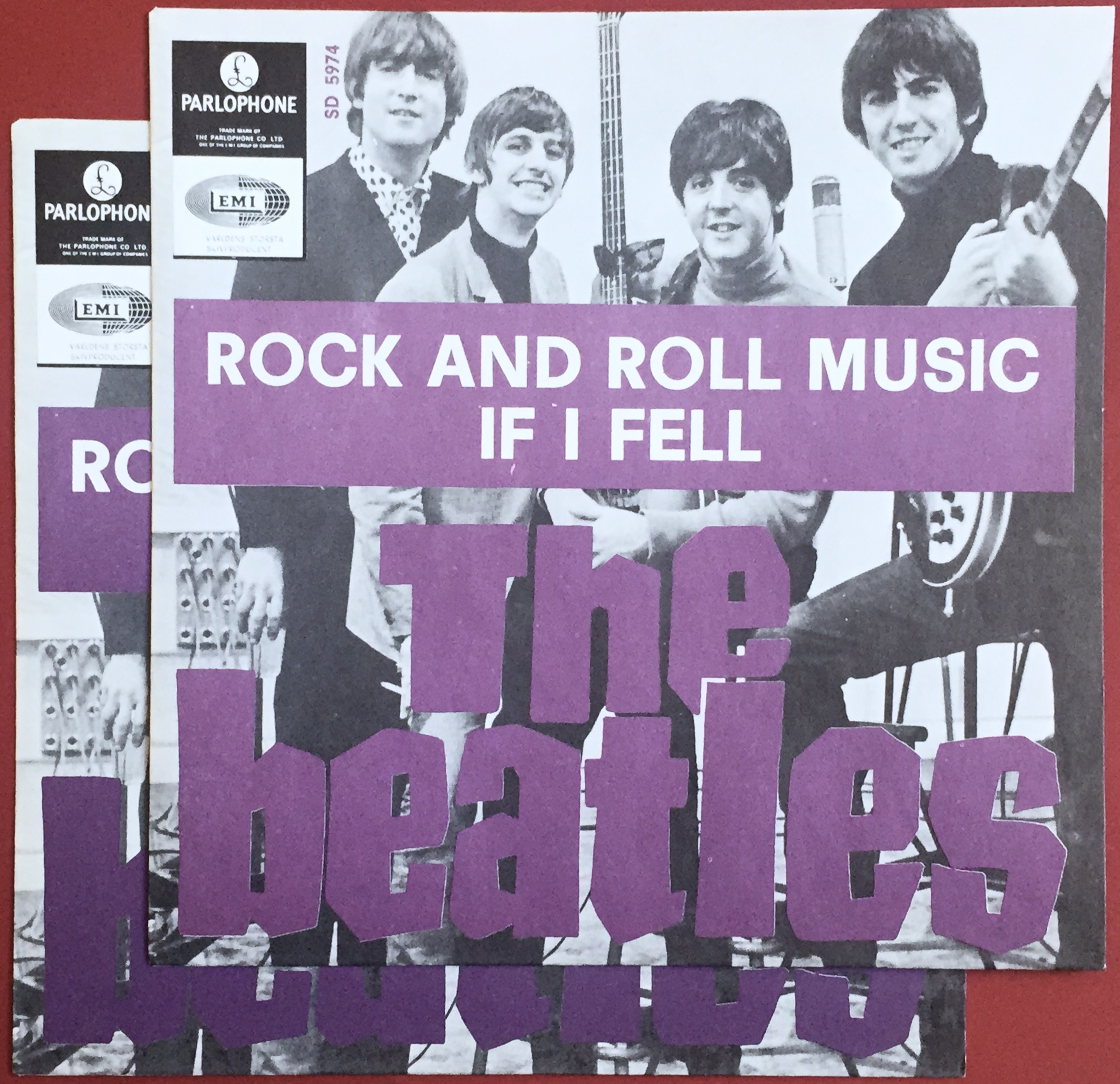 BEATLES - Rock And Roll Music LILA 7" Swe 1965 ENDAST PS - Arkivex / MINT-! - 3