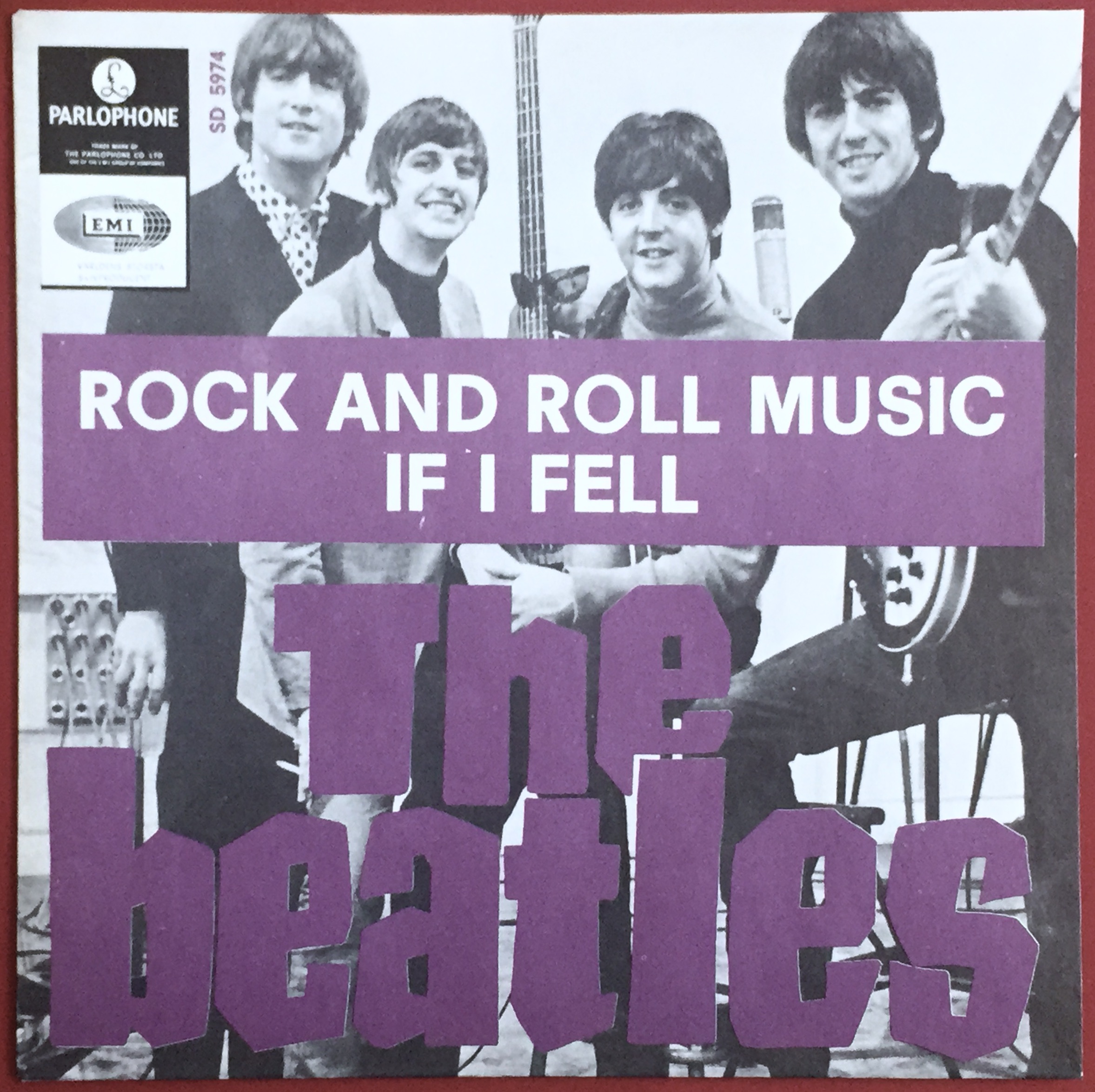 BEATLES - Rock And Roll Music LILA 7" Swe 1965 ENDAST PS - Arkivex / MINT-!