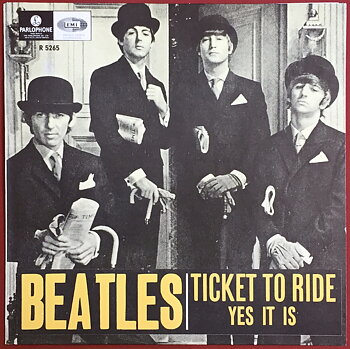 BEATLES - Ticket to ride MÖRKGUL 7" Swe 1965 ENDAST PS - Arkivex / MINT-!