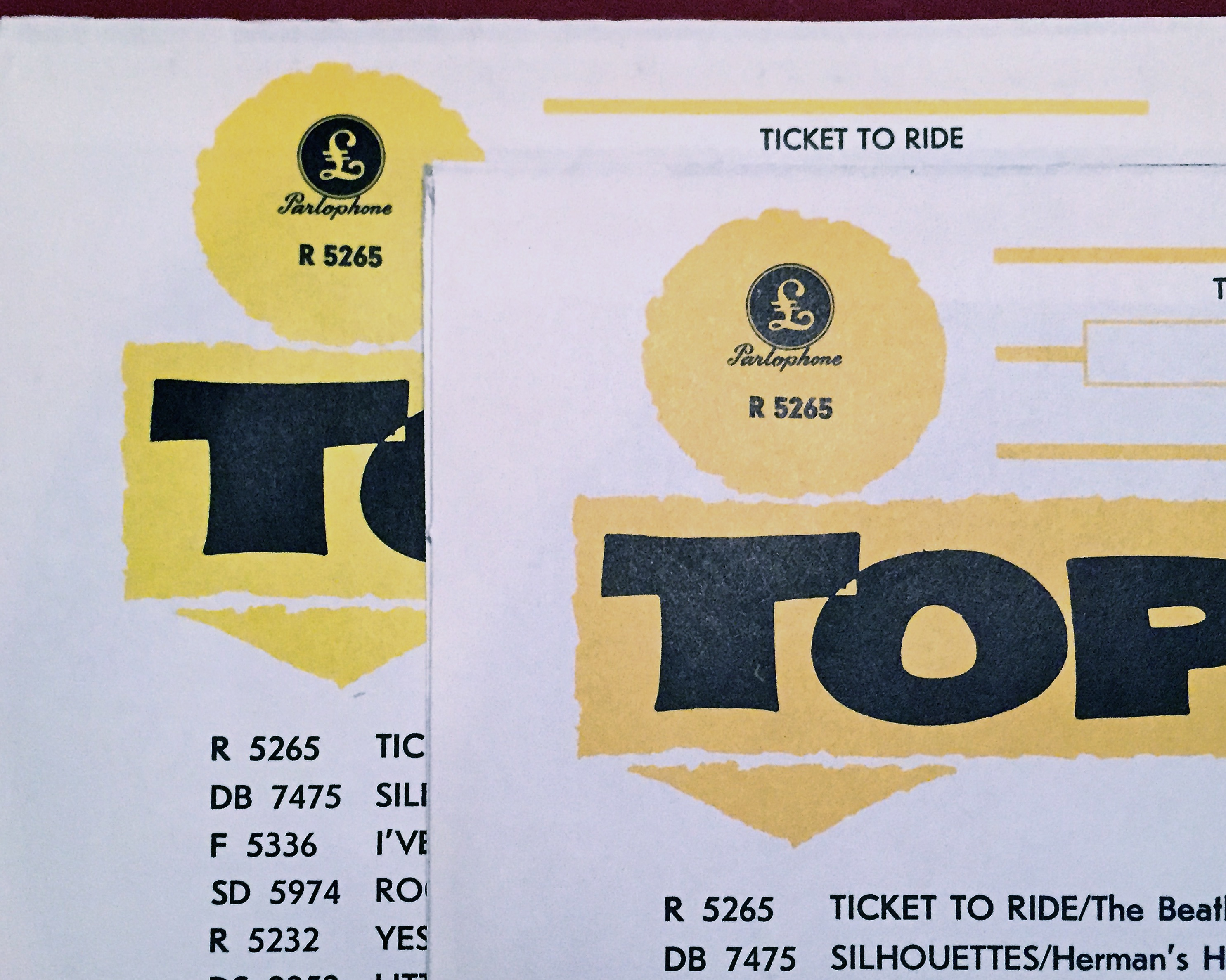 BEATLES - Ticket to ride CITRONGUL 7" Swe 1965 ENDAST PS - Arkivex / MINT-! - 4