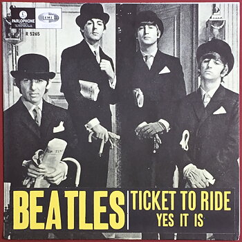 BEATLES - Ticket to ride CITRONGUL 7" Swe 1965 ENDAST PS - Arkivex / MINT-!