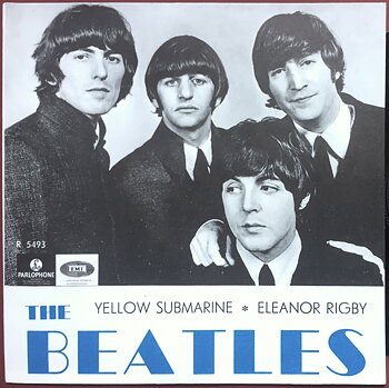 BEATLES - Yellow submarine SVÅR BLÅ 7" Swe 1966 ENDAST PS - Arkivex / MINT-!
