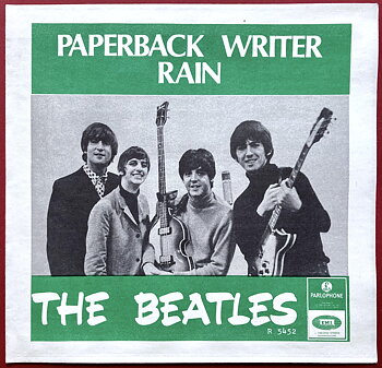 BEATLES - Paperback writer ORANGE baksida 7" Swe 1966 ENDAST PS - Arkivex / MINT-!