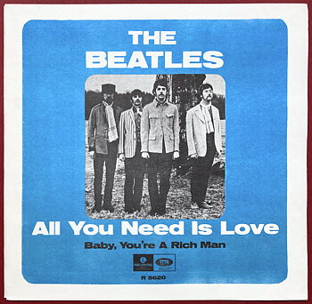 BEATLES - All you need is love 7" H. HERMITS topplista Swe 1967 ENDAST PS - Arkivex / MINT-!