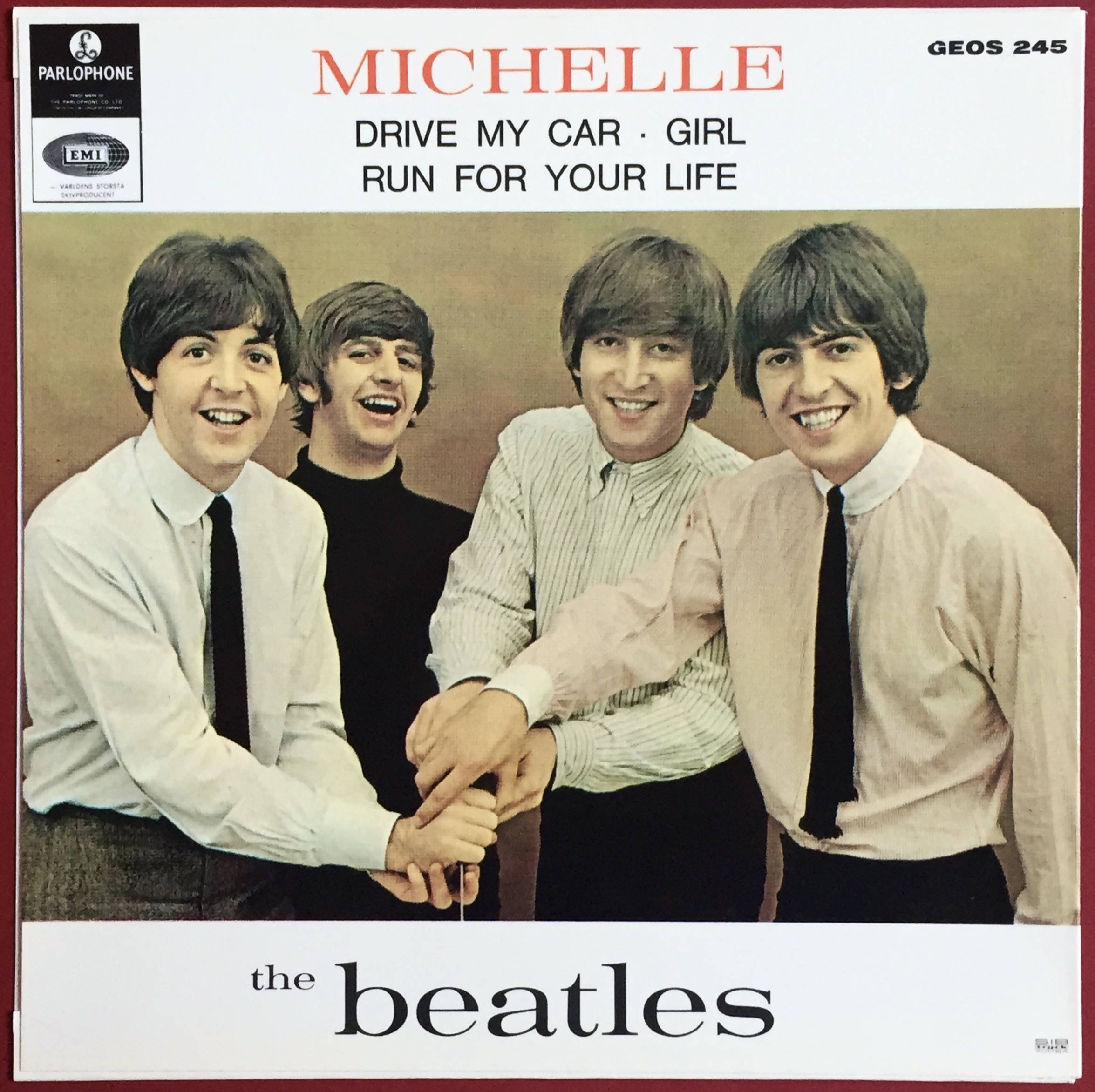 BEATLES - Michelle +3 EP "SIB Tumba" Swe 1966 ENDAST PS - Arkivex / MINT-! - 2