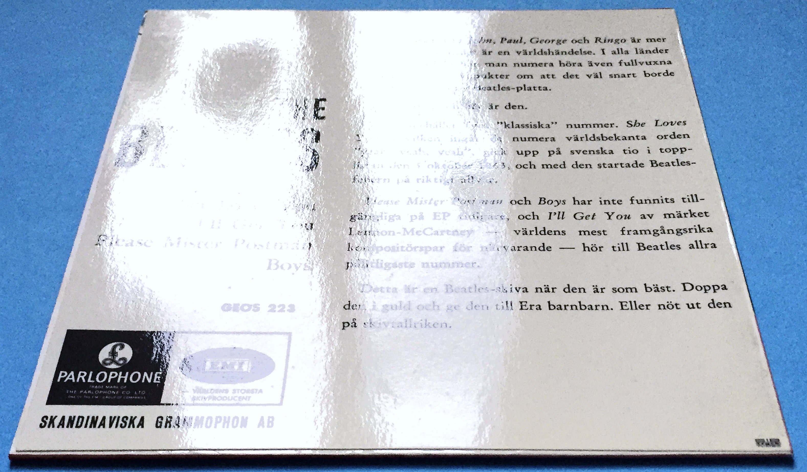 BEATLES - She loves you +3 Swe EP 1964 Rare PINK - PS ONLY - Archive copy / MINT-! - 5