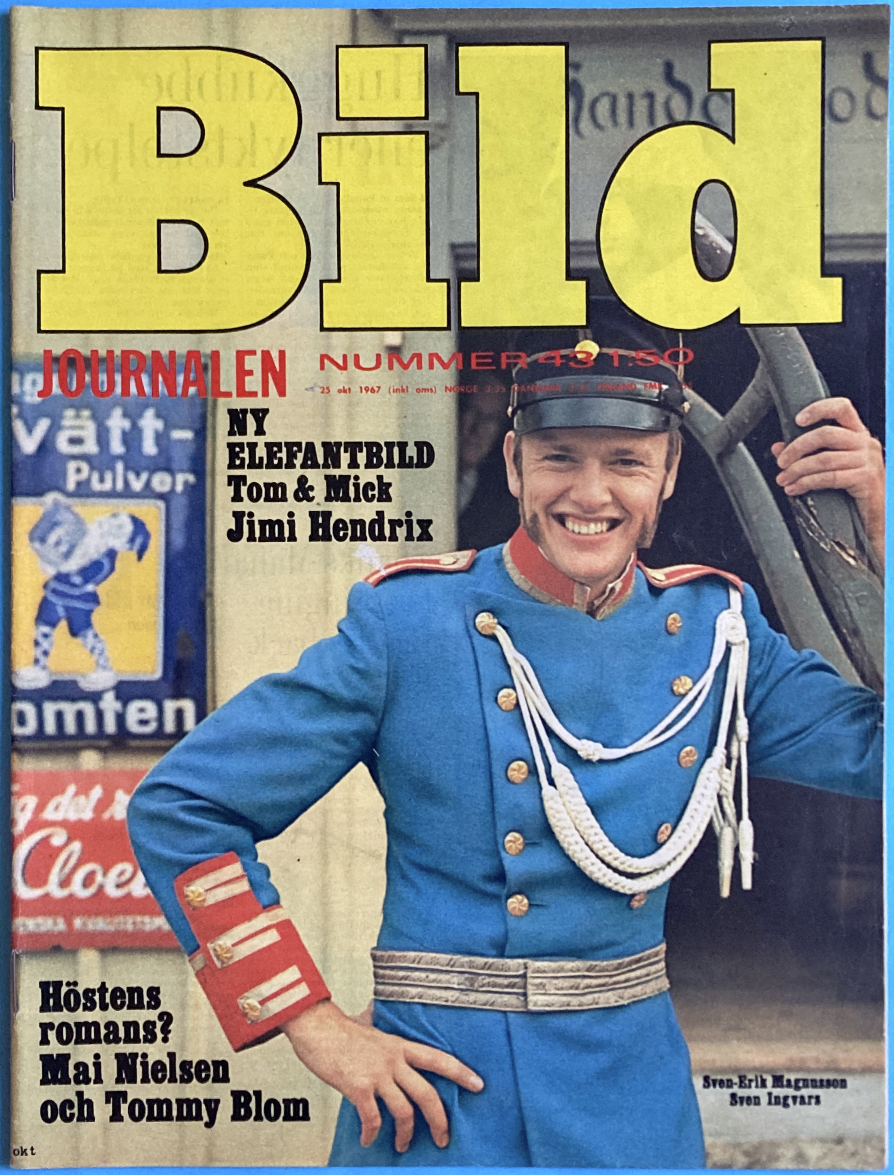 BILDJOURNALEN - Nr 43 1967 med JIMI HENDRIX Elefantbild