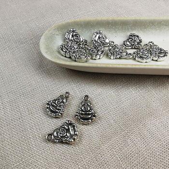 Buddhaberlock liten 14 mm silverfärgad 12 st