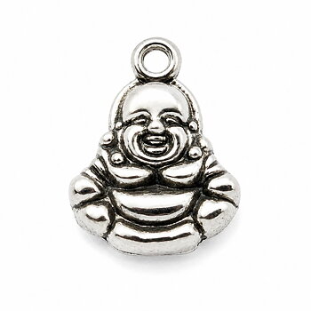 Buddhaberlock liten 14 mm silverfärgad 12 st