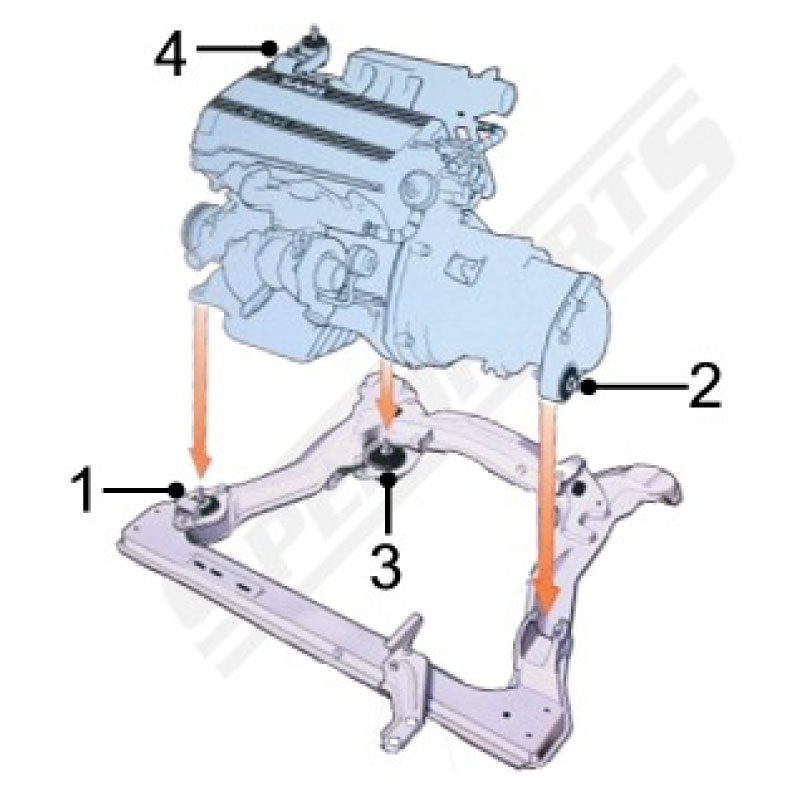 Engine mount Front 9000 - 2