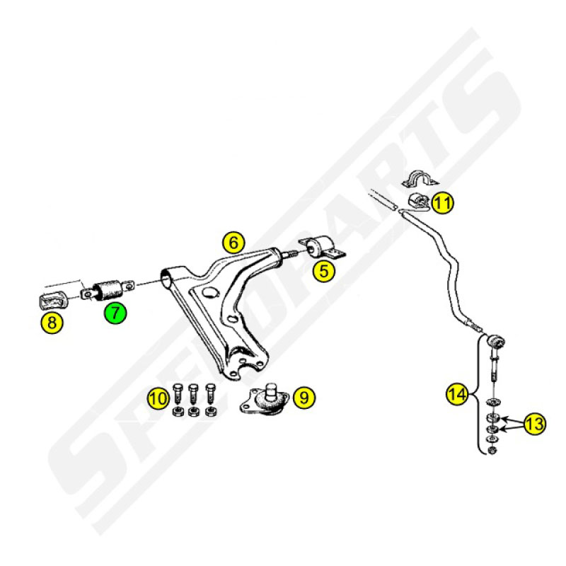 Front bushing controlarm (7) - 2