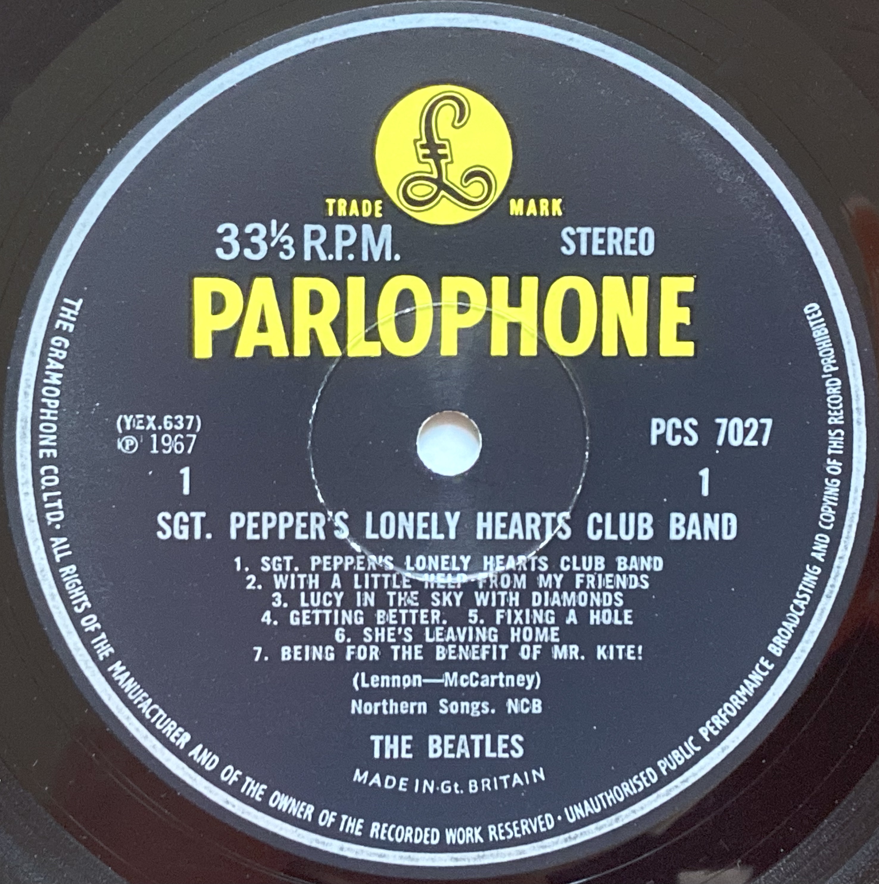 BEATLES - Sgt Peppers UTAN "Sold in UK"-label LP 1967  - 4