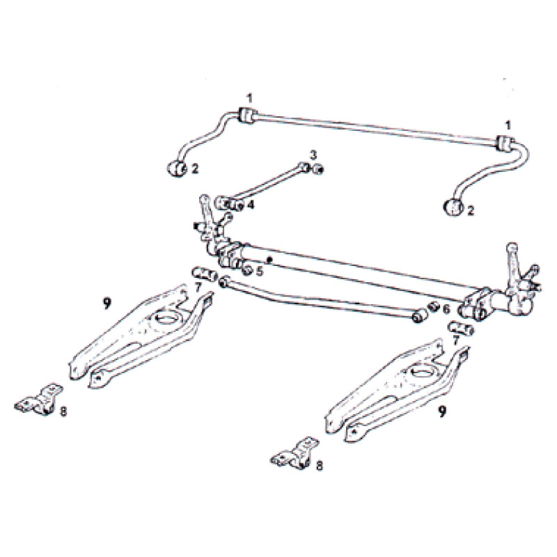 Support bar bushing front (4) - 2