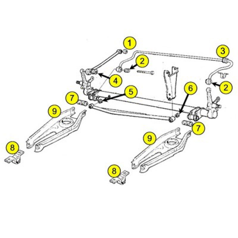 Rear control arm bushing (7) - 2