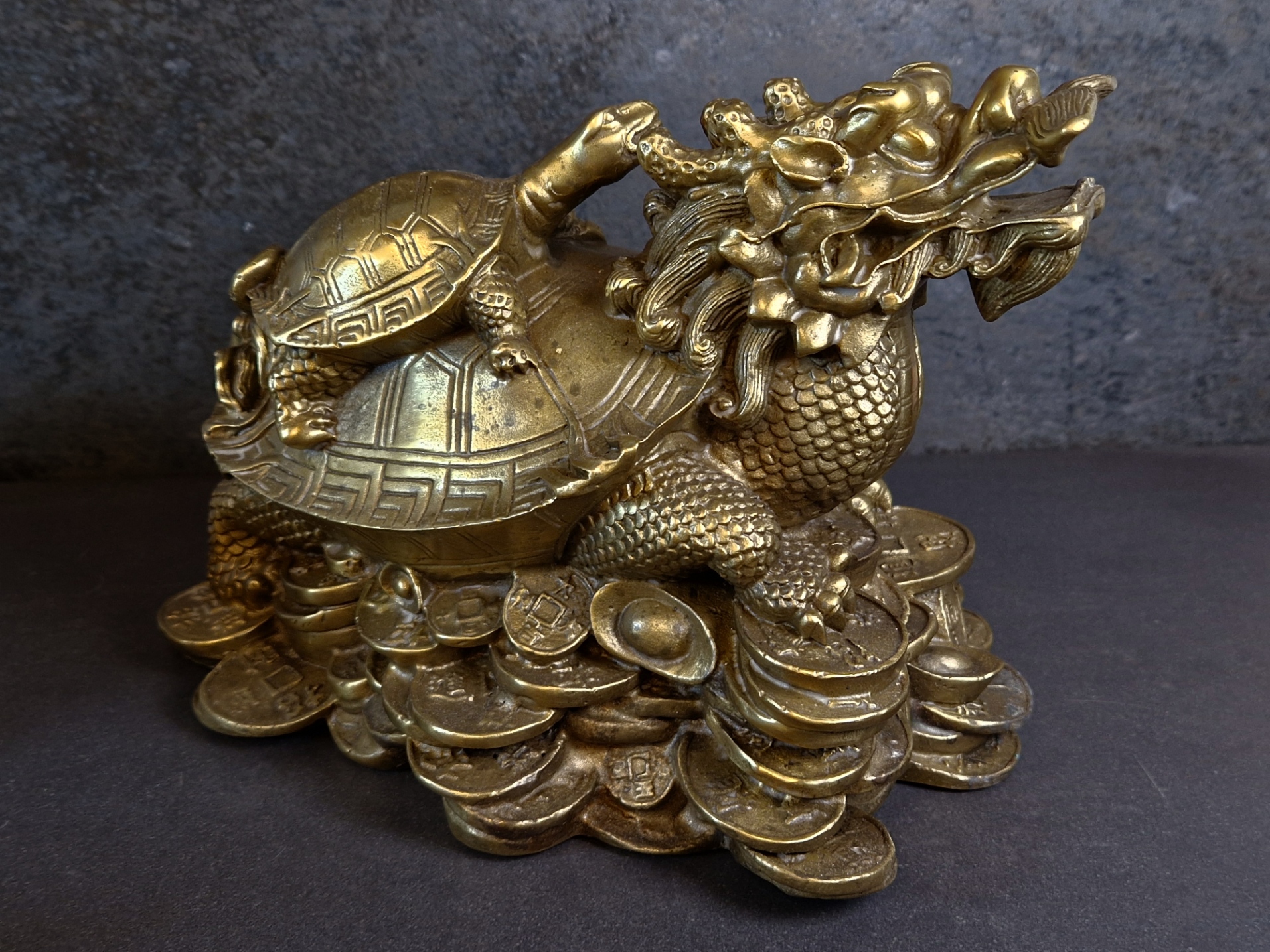 Draksköldpadda - Brons Staty, 16cm
