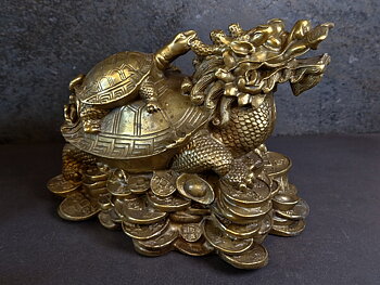 Draksköldpadda - Brons Staty, 16cm