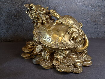 Draksköldpadda - Brons Staty, 16cm