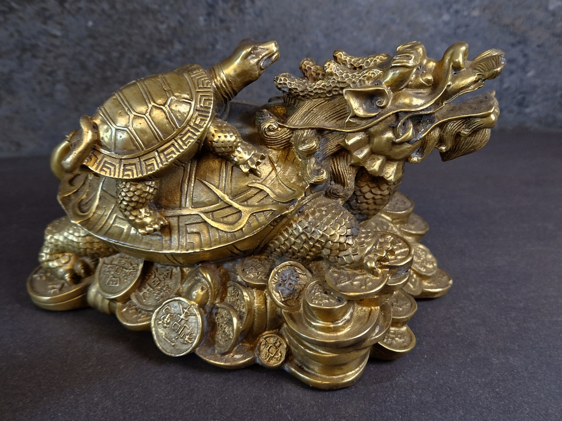 Draksköldpadda - Brons Staty, 11cm