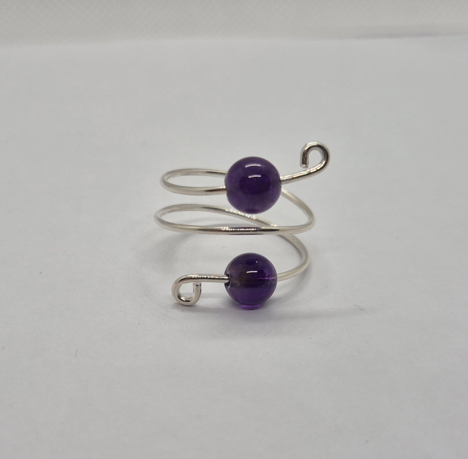 Trådring med två ametister - 925 Sterling Silver 