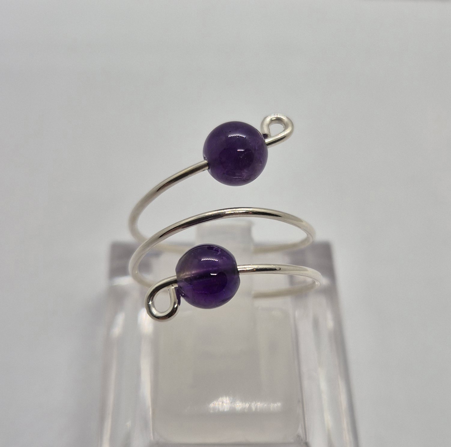 Trådring med två ametister - 925 Sterling Silver  - 2