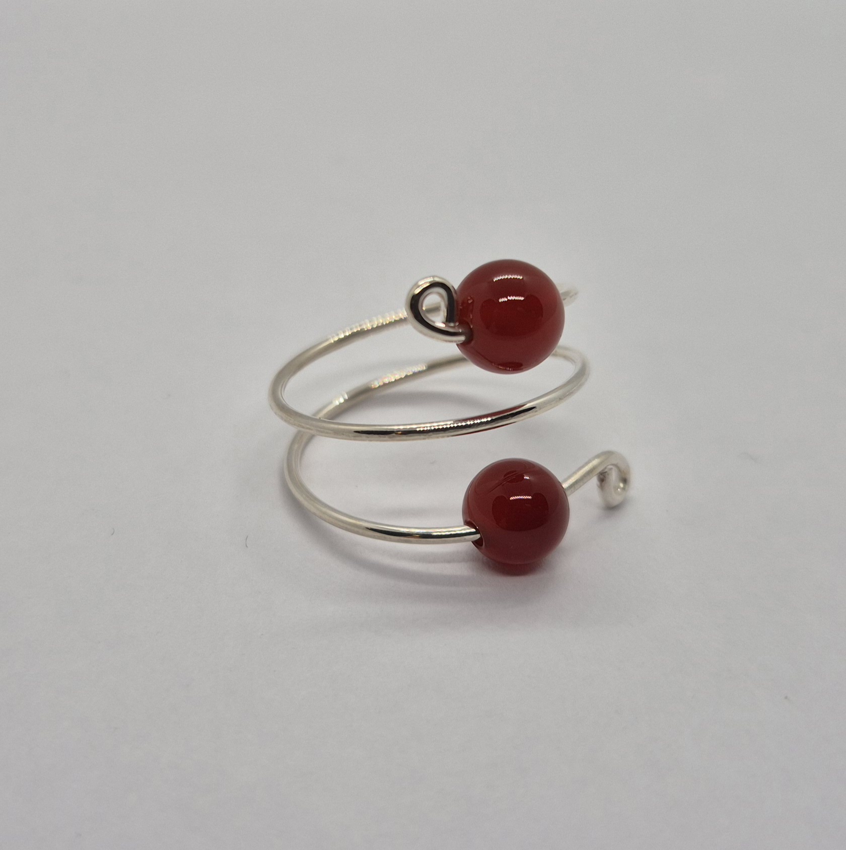 Trådring med två  karneol - 925 Sterling Silver 