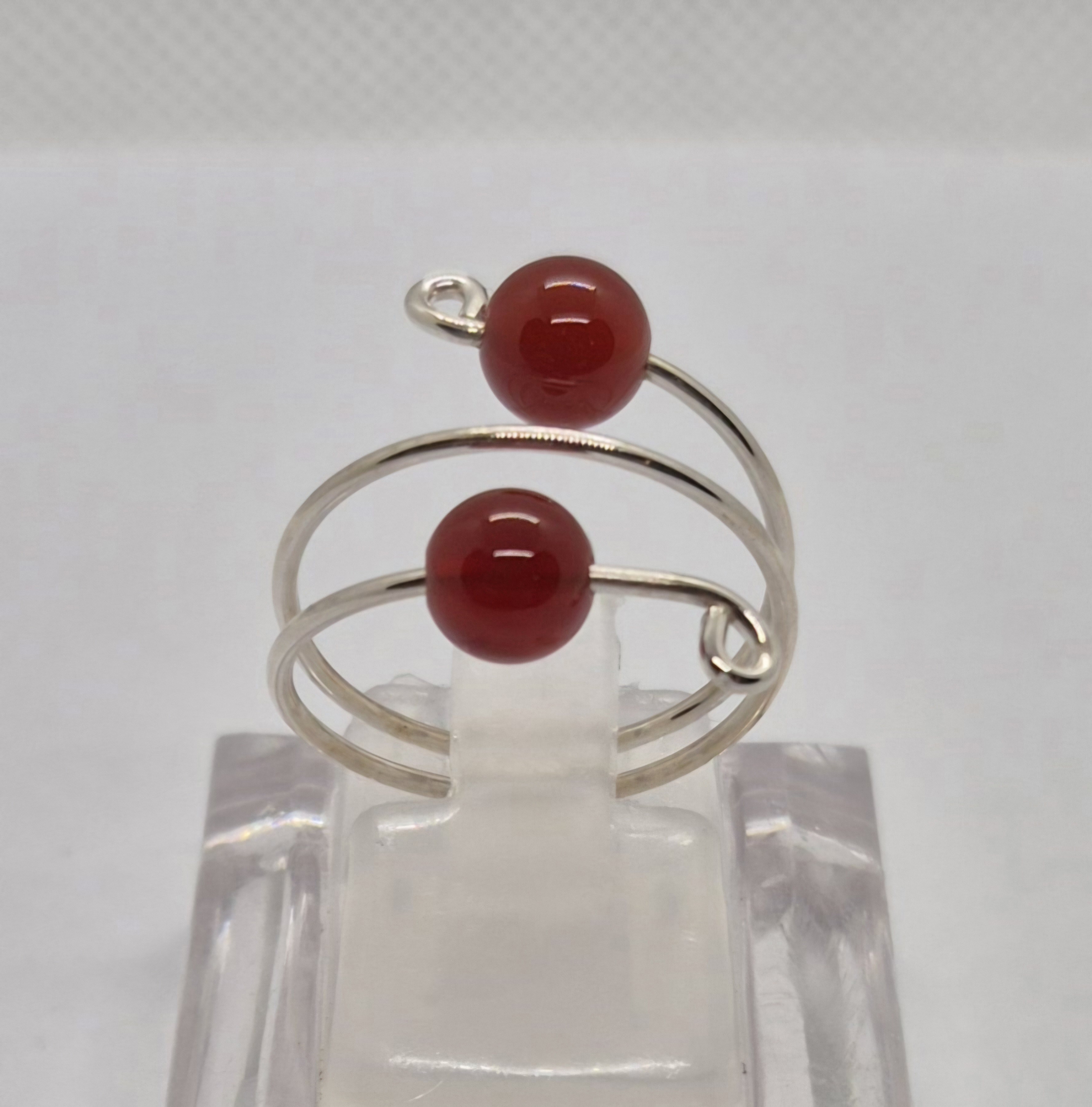 Trådring med två  karneol - 925 Sterling Silver  - 2