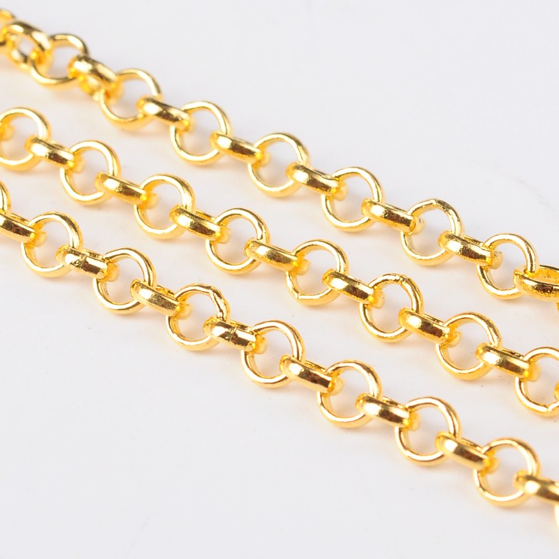 Goldplated  rolo chain, 1m