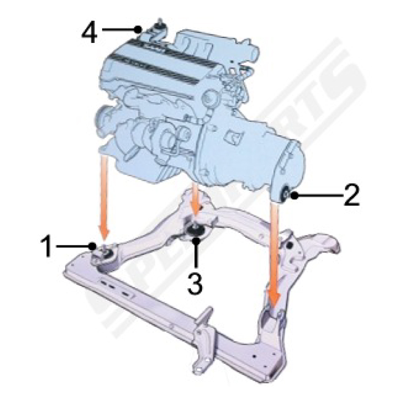 Upper engine mount (4) - 4