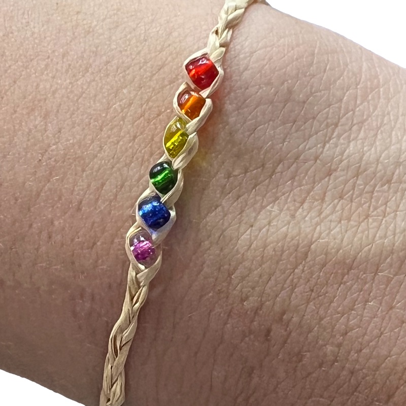 Bracelet with Pride glass beads - 2