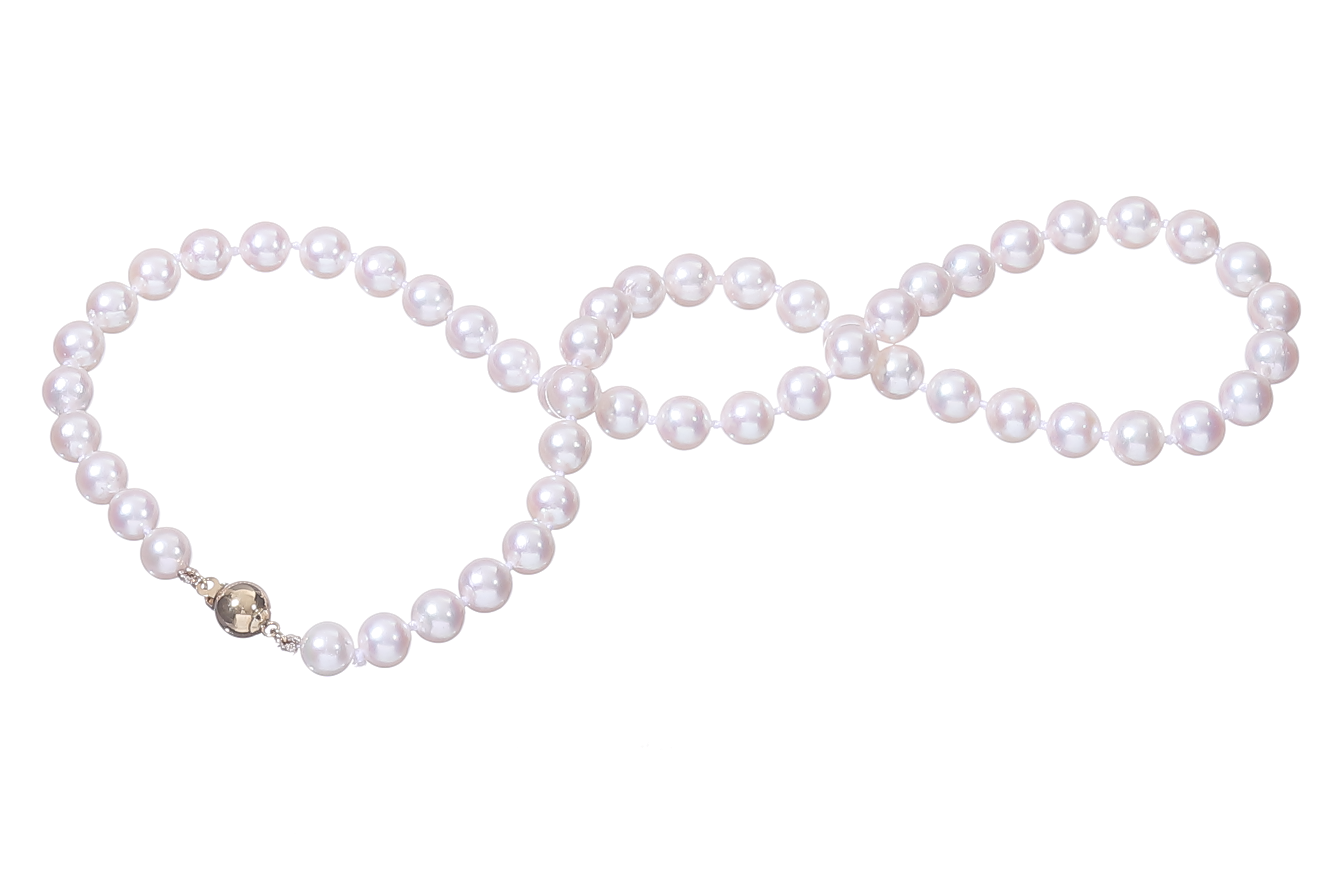 Akoya-Perlenkette in AA-Qualität mit Goldverschluss 6,5–7 mm - 3