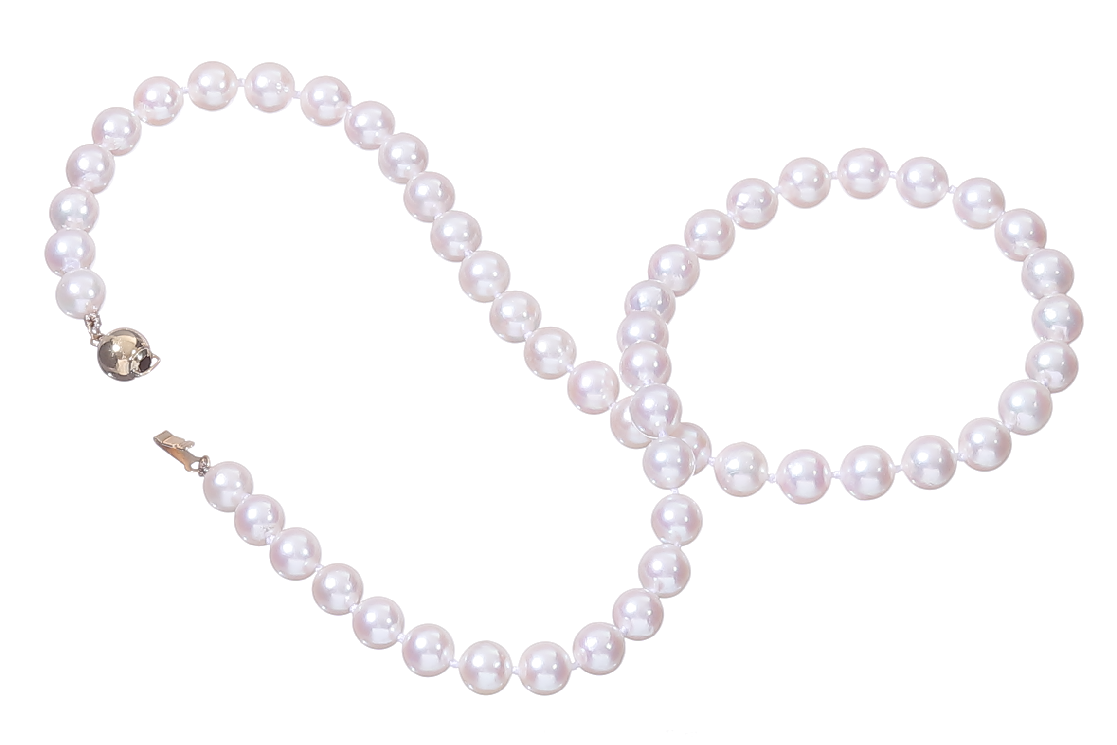 Akoya-Perlenkette in AA-Qualität mit Goldverschluss 6,5–7 mm - 2