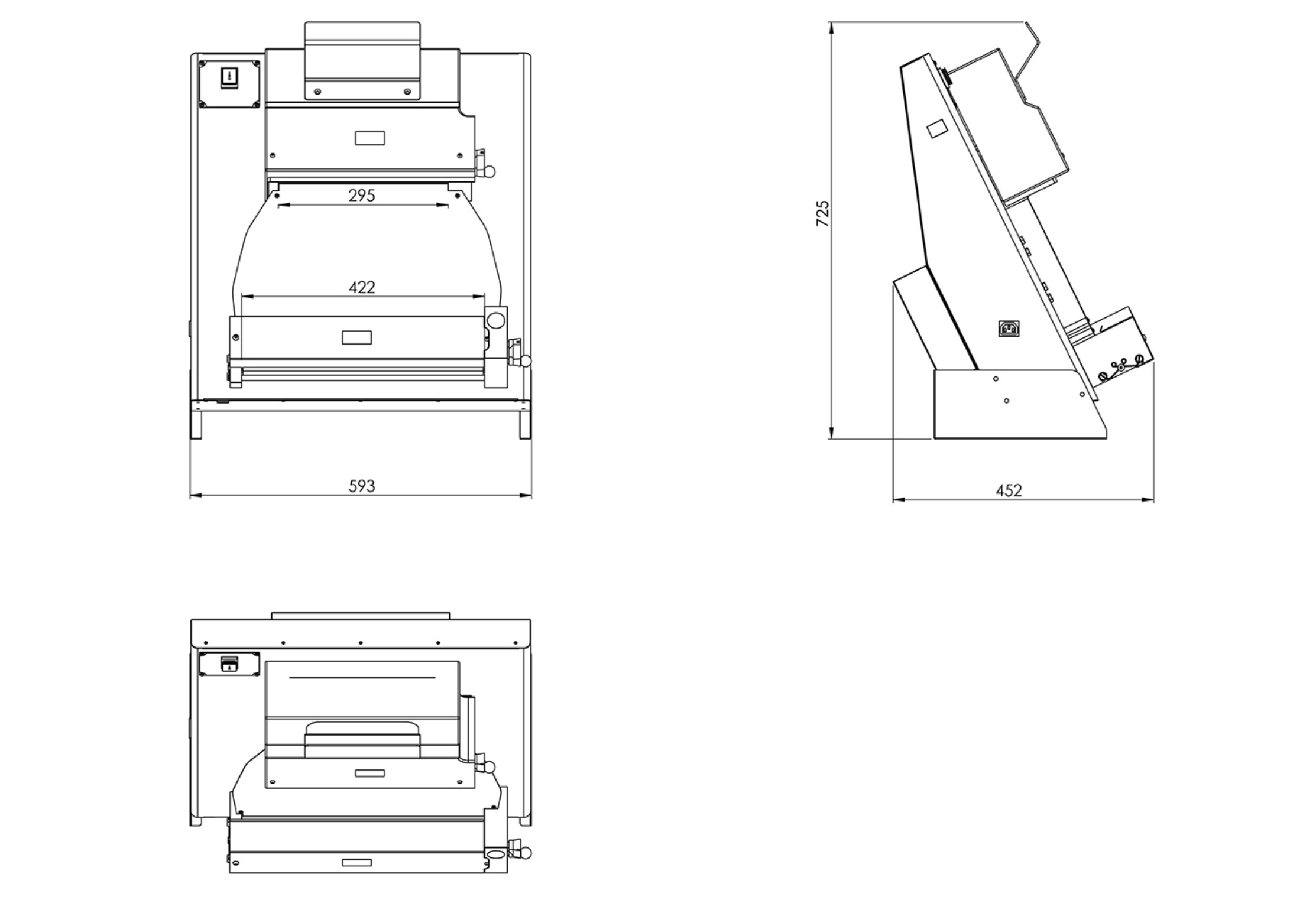 Kavlingsmaskin 2 parallella rullar, Ø 260–400 mm med fotpedal - 2