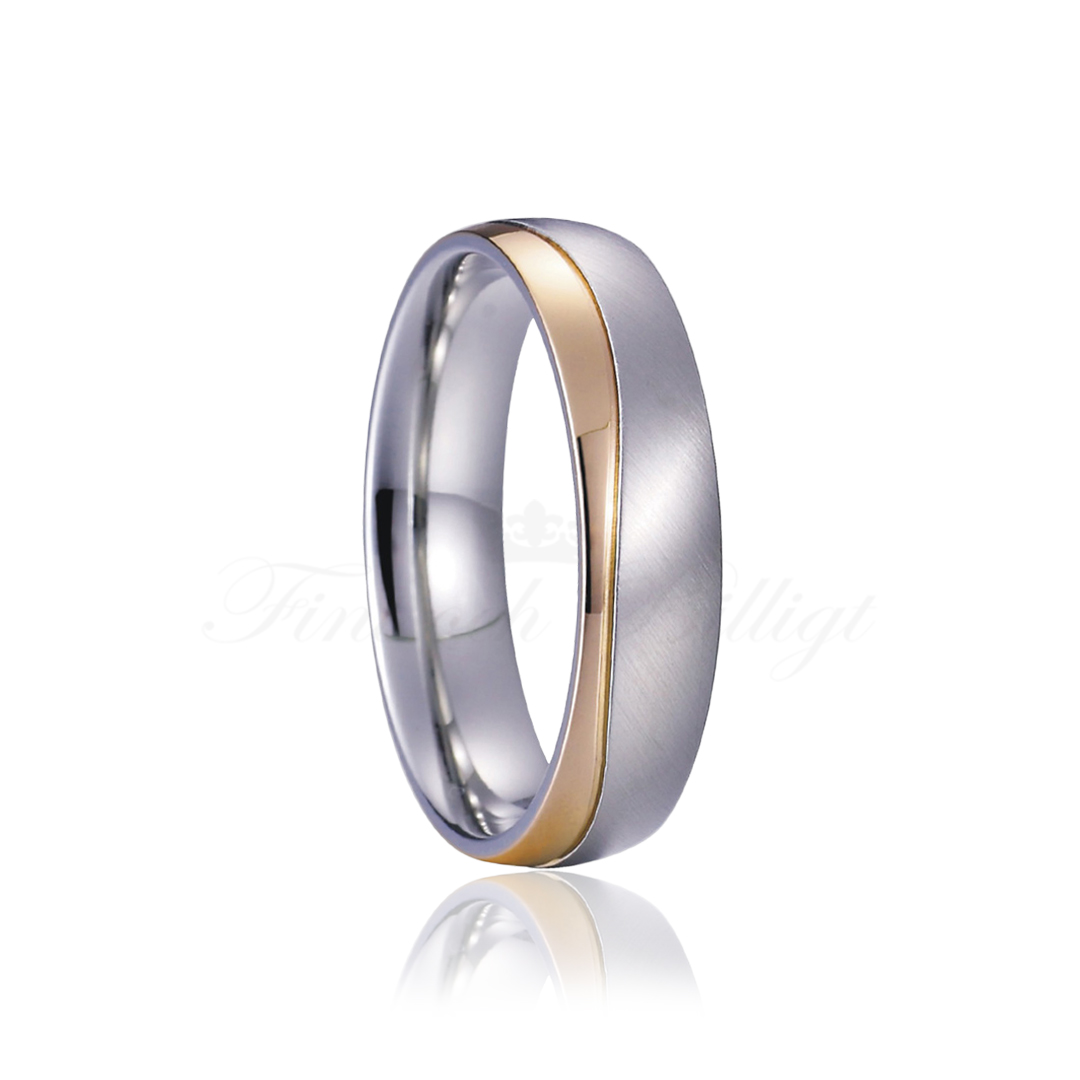Divine Love - 18k Gold Plated Ring With or Without Cubic Zirconia Stones 316l 6mm - 2