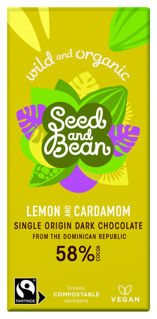 Choklad Mörk Citron & Kardemumma eko. Seed & Bean 75gr