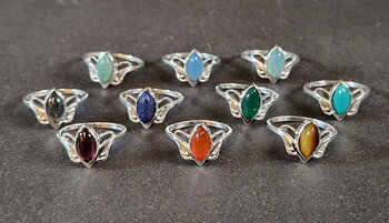 Silverring med Cabochon - Fjäril