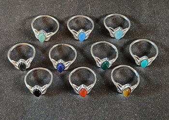 Silverring med Cabochon - Fjäril