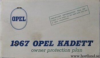 1967 Opel Kadett Owner Protection Plan