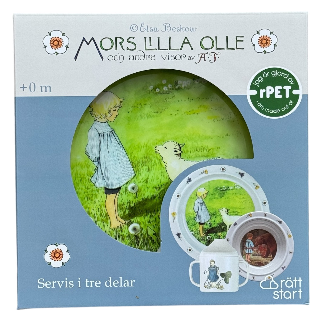 Elsa Beskow Barnservis 3 delar  - Mors lilla Olle & andra visor