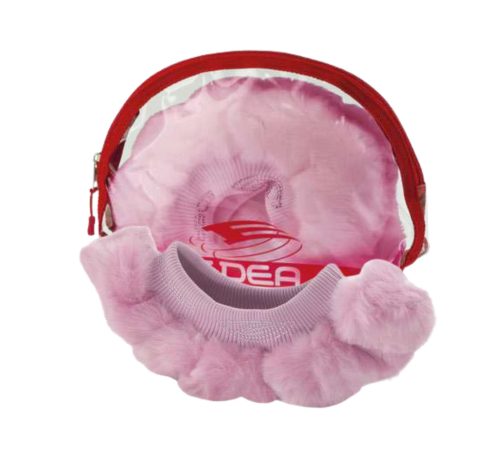 Mjuka skenskydd i i vit, rosa eller svart päls med kristaller från edea - 6