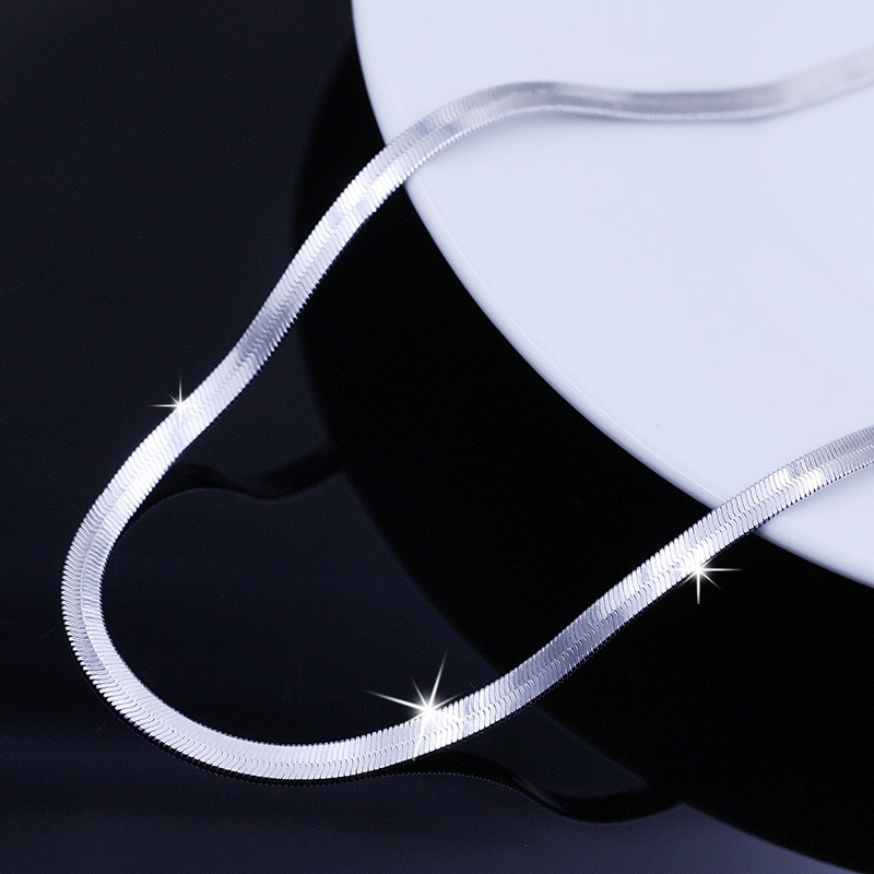 Halskedja "Snake" i 925 Sterling Silverplätering 4mm - 3