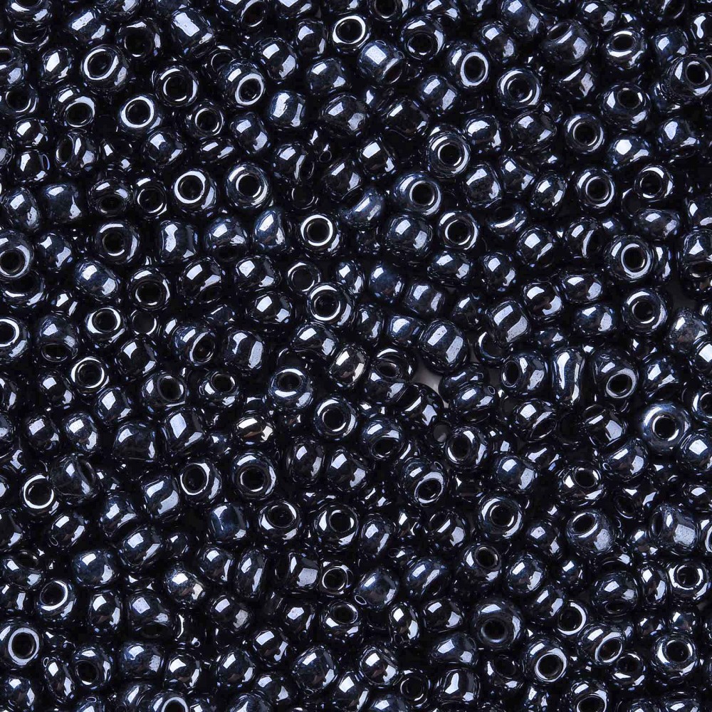 Seed beads 8/0 3 mm hematitblå - 3