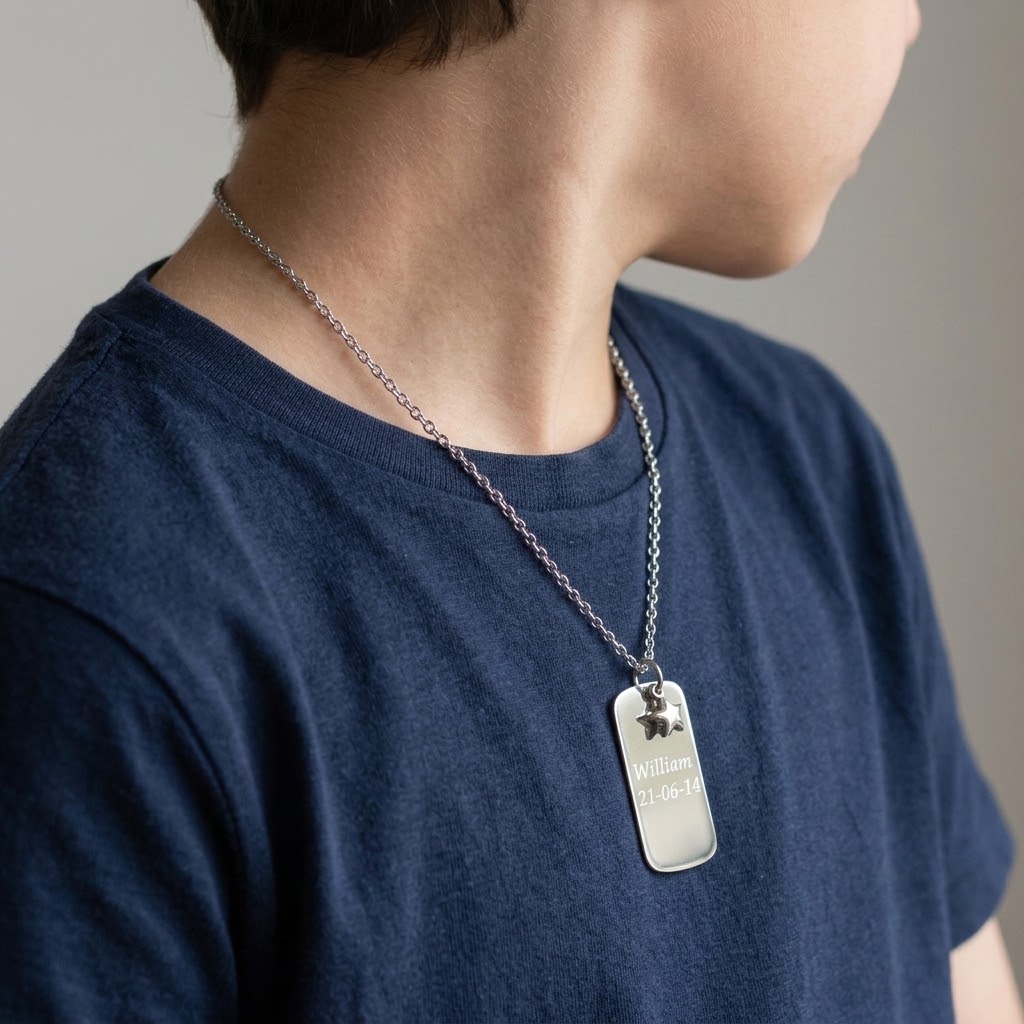 Dogtag, Barn halsband med gravyr - Rostfritt Stål - 3