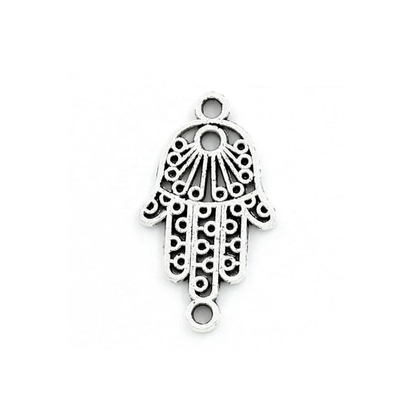 Fatimas hand mellandel antiksilverfärg 27 mm – 3 st