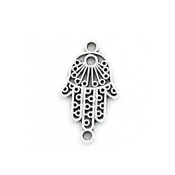 Fatimas hand mellandel antiksilverfärg 27 mm – 3 st