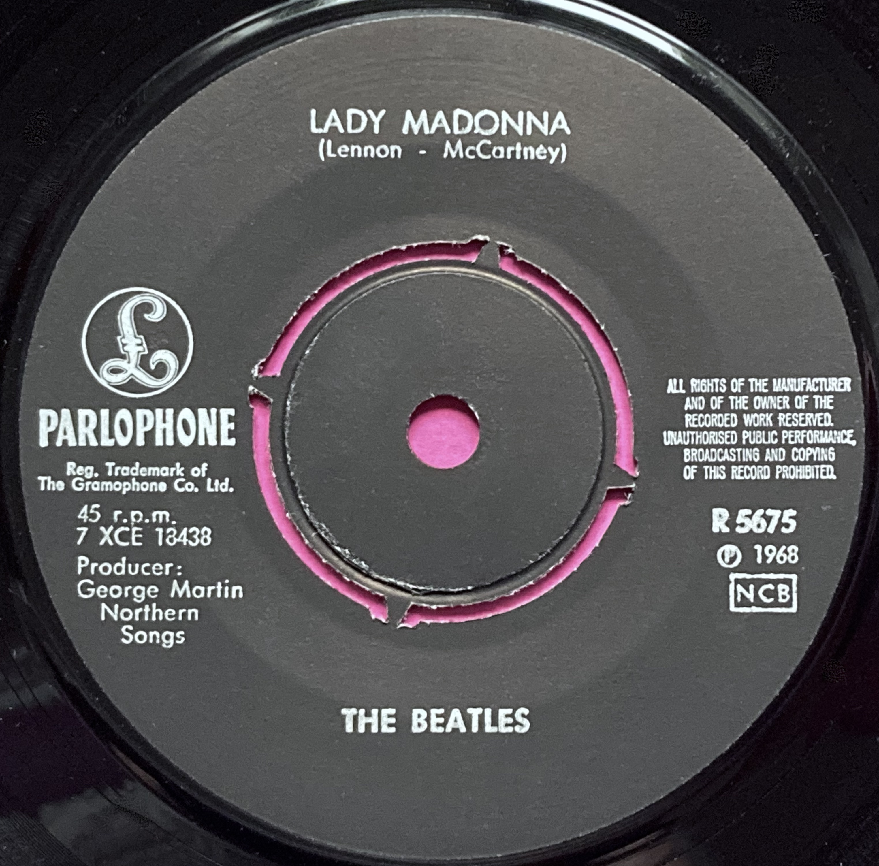 BEATLES - Lady Madonna 7" Swe PS 1968 - 3