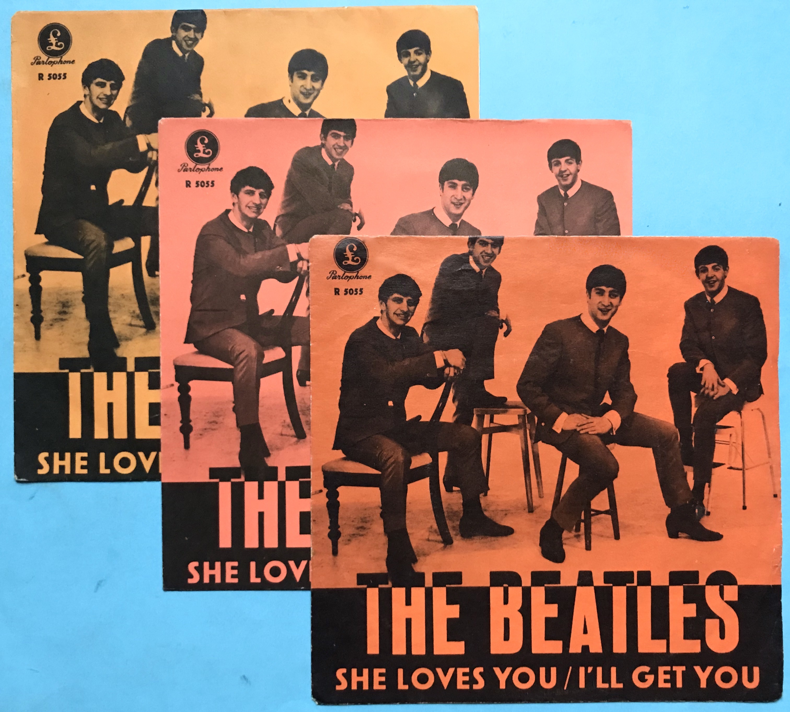 BEATLES - She loves you 7" Orange red Swe 1963 PS - 3