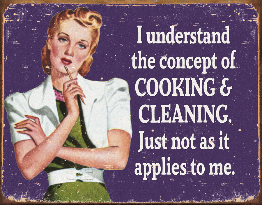 Plåtskylt - Cooking & Cleaning