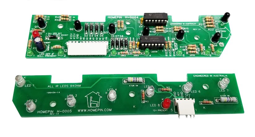 7-Opto Trough Board Set for Williams/Bally Widebody Pinball Machines