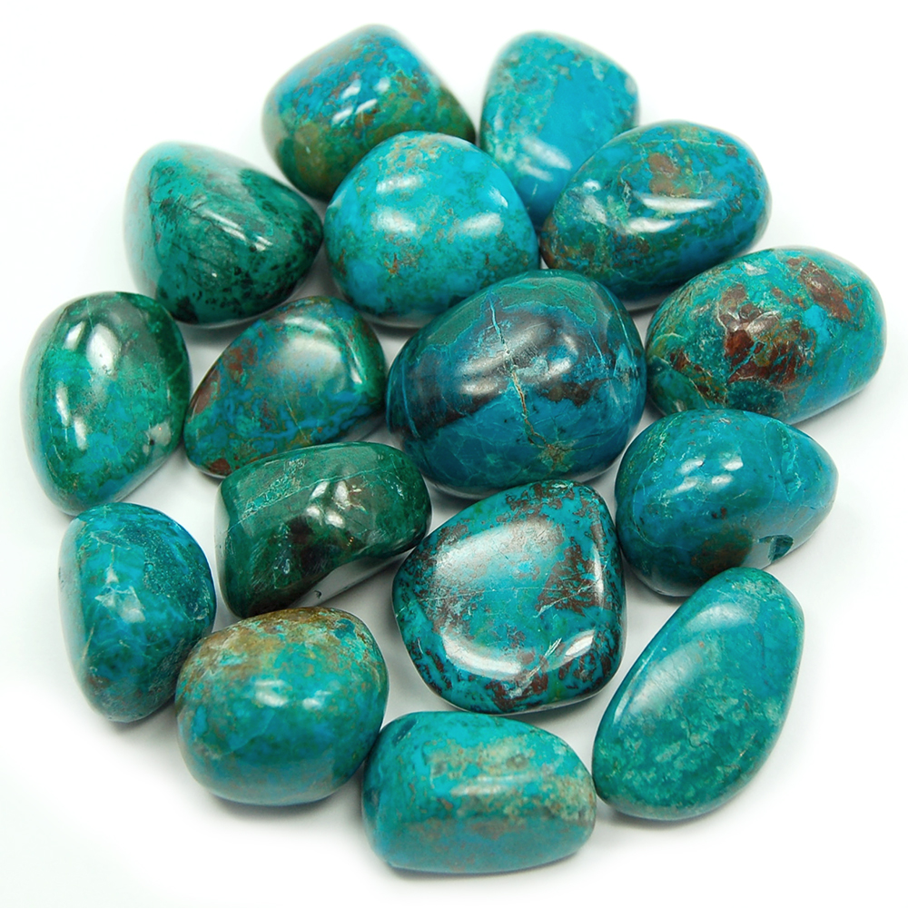 Krysokolla, Trumlad  - AA Kvalitet